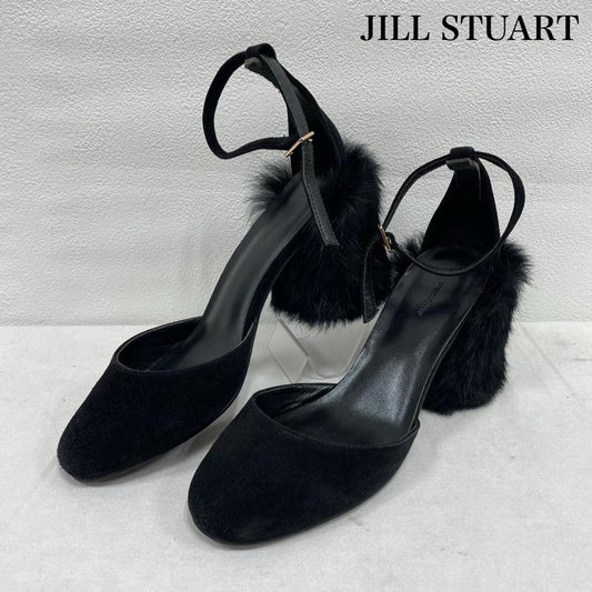 ジルスチュアート JILLSTUART サンダル サンダル ファー ヒール サンダル チャンキー ストラップ スウェード 23.0cm 無地 黒 / ブラック / black レディース USED 古着 中古 50146210