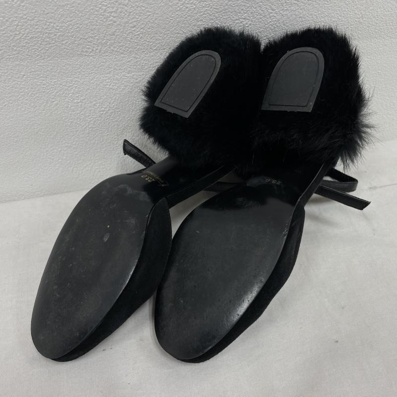 ジルスチュアート JILLSTUART サンダル サンダル ファー ヒール サンダル チャンキー ストラップ スウェード 23.0cm 無地 黒 / ブラック / black レディース USED 古着 中古 50146210