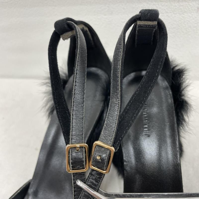 ジルスチュアート JILLSTUART サンダル サンダル ファー ヒール サンダル チャンキー ストラップ スウェード 23.0cm 無地 黒 / ブラック / black レディース USED 古着 中古 50146210