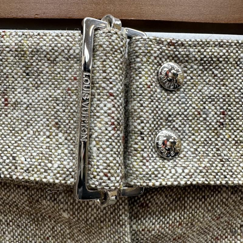 ルイヴィトン LOUIS VUITTON パンツ スラックス フランス製 ウール ツイード スラックス パンツ ベルト付 34 ベージュ / ベージュ / beige レディース USED 古着 中古 50146274