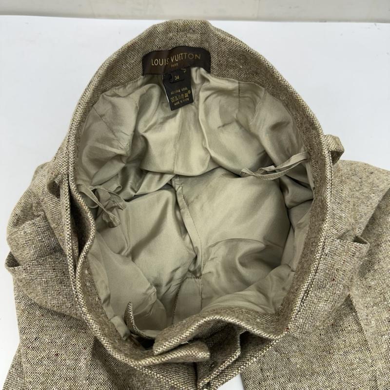 ルイヴィトン LOUIS VUITTON パンツ スラックス フランス製 ウール ツイード スラックス パンツ ベルト付 34 ベージュ / ベージュ / beige レディース USED 古着 中古 50146274