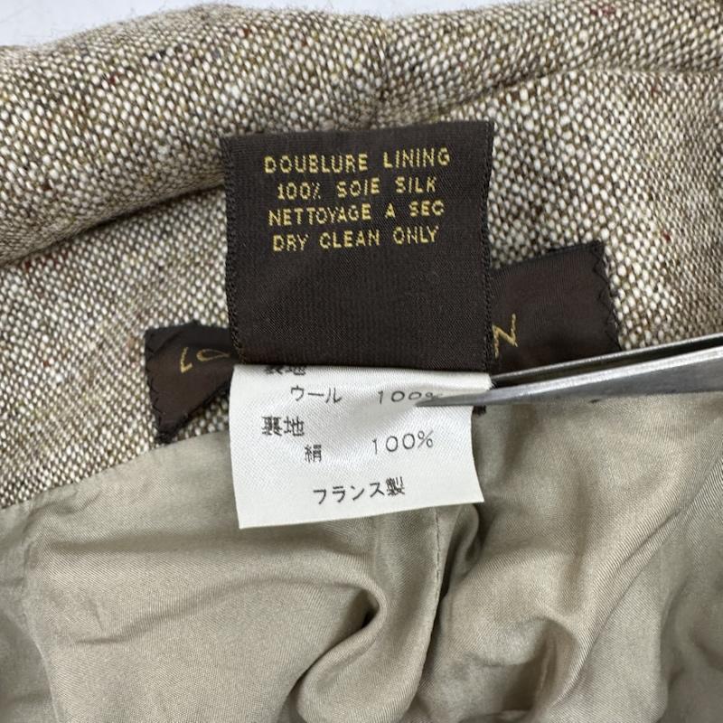 ルイヴィトン LOUIS VUITTON パンツ スラックス フランス製 ウール ツイード スラックス パンツ ベルト付 34 ベージュ / ベージュ / beige レディース USED 古着 中古 50146274
