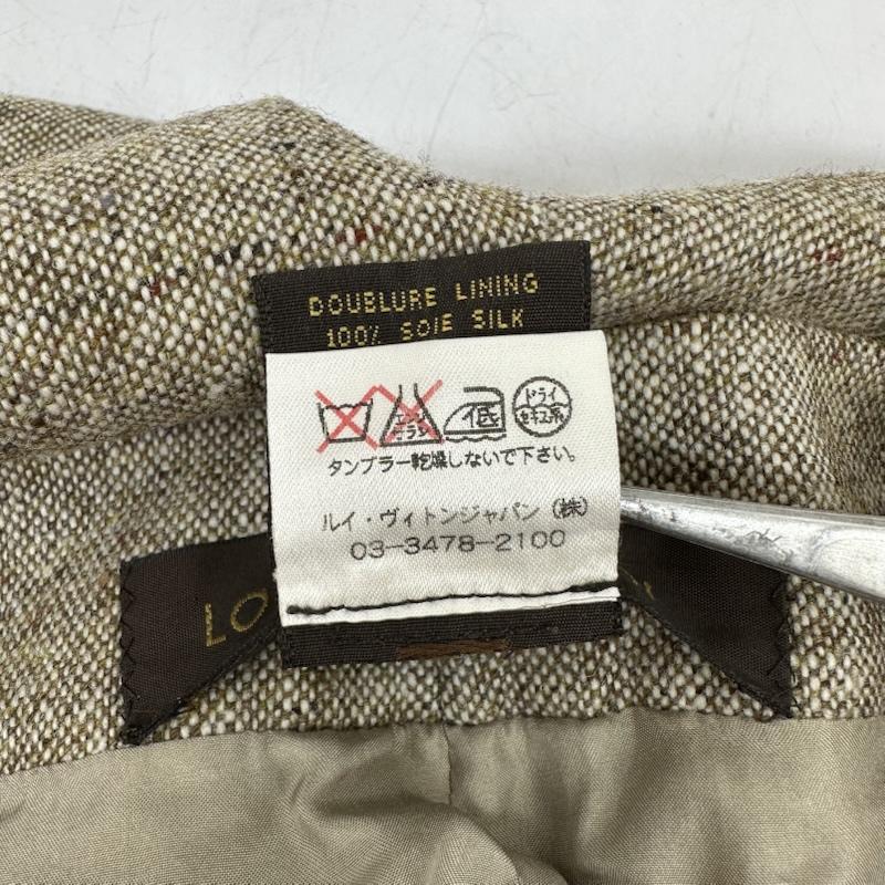 ルイヴィトン LOUIS VUITTON パンツ スラックス フランス製 ウール ツイード スラックス パンツ ベルト付 34 ベージュ / ベージュ / beige レディース USED 古着 中古 50146274