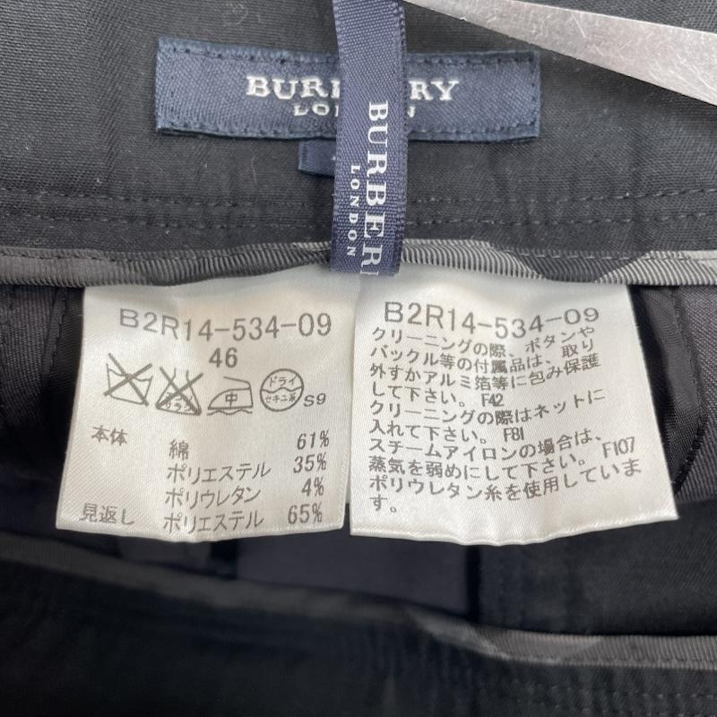 バーバリーロンドン Burberry London パンツ スラックス スラックス フィット パンツ テーパード ノータック ジップフライ 無地 センタープレス 46 無地 黒 / ブラック / black レディース USED 古着 中古 50146302