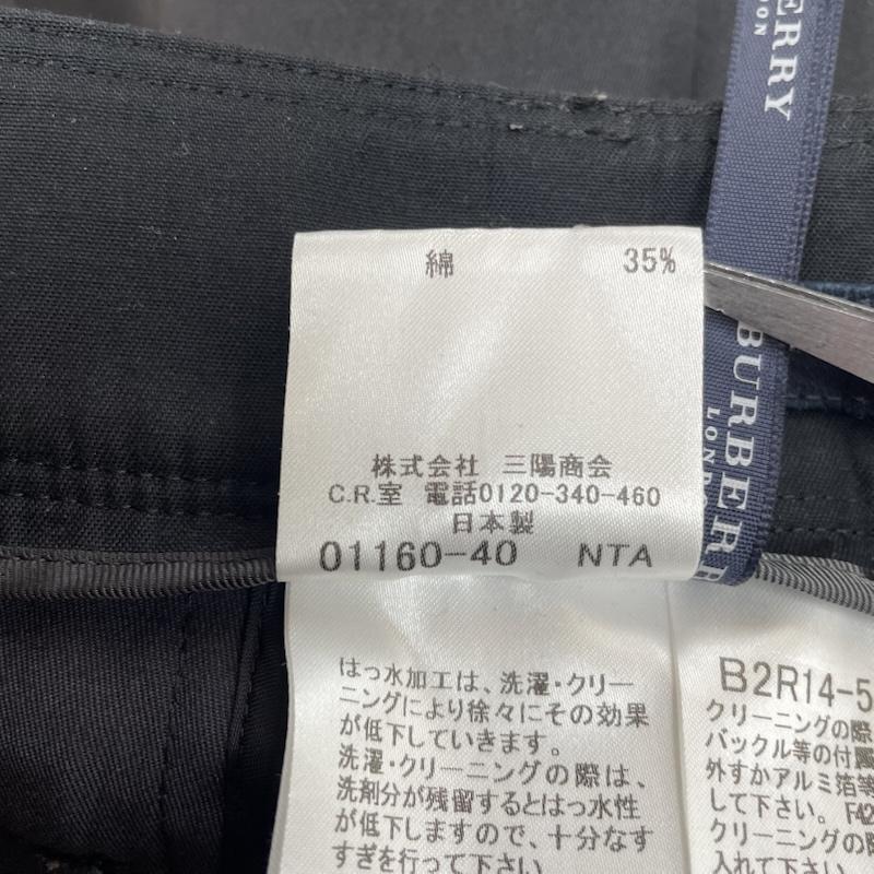 バーバリーロンドン Burberry London パンツ スラックス スラックス フィット パンツ テーパード ノータック ジップフライ 無地 センタープレス 46 無地 黒 / ブラック / black レディース USED 古着 中古 50146302