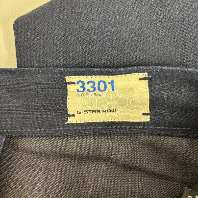 ジースターロゥ G-STAR RAW パンツ デニム、ジーンズ ストレートデニム 3301 ダークブルー 28インチ メンズ USED 古着 中古 50146312