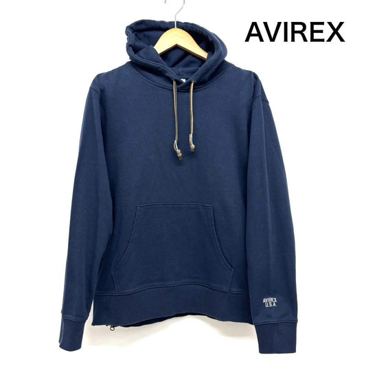 アヴィレックス AVIREX パーカー 長袖 パーカー REMAKE PULLOVER PARKA リメイク プルオーバー 上野商会 M 紺 / ネイビー / navy メンズ USED 古着 中古 50146326