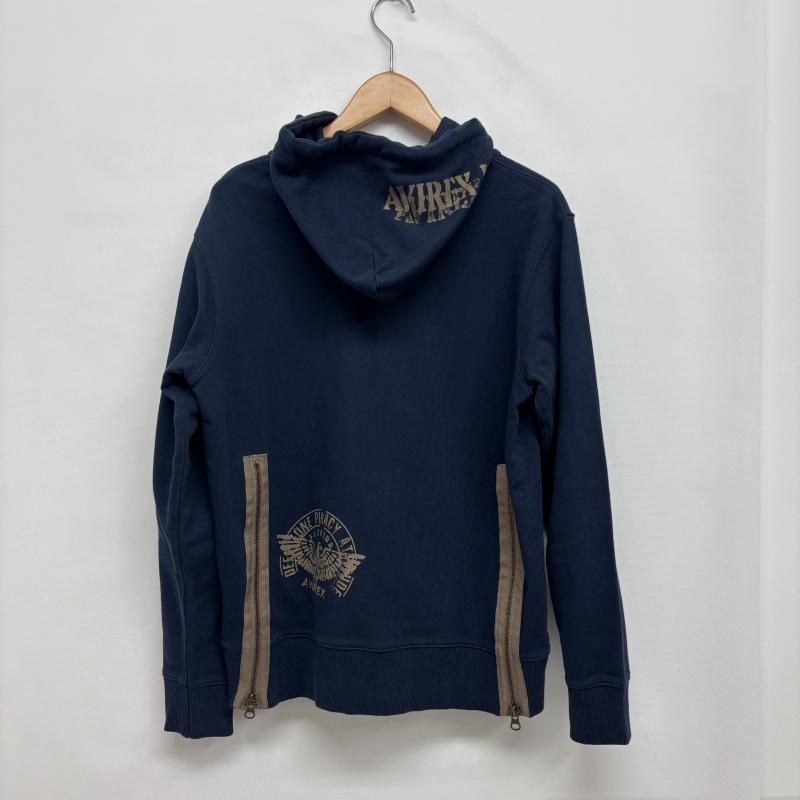 アヴィレックス AVIREX パーカー 長袖 パーカー REMAKE PULLOVER PARKA リメイク プルオーバー 上野商会 M 紺 / ネイビー / navy メンズ USED 古着 中古 50146326