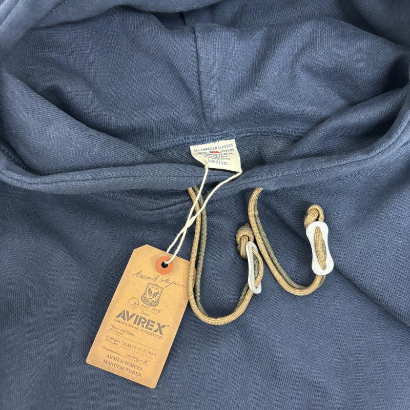 アヴィレックス AVIREX パーカー 長袖 パーカー REMAKE PULLOVER PARKA リメイク プルオーバー 上野商会 M 紺 / ネイビー / navy メンズ USED 古着 中古 50146326