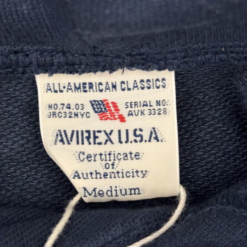 アヴィレックス AVIREX パーカー 長袖 パーカー REMAKE PULLOVER PARKA リメイク プルオーバー 上野商会 M 紺 / ネイビー / navy メンズ USED 古着 中古 50146326