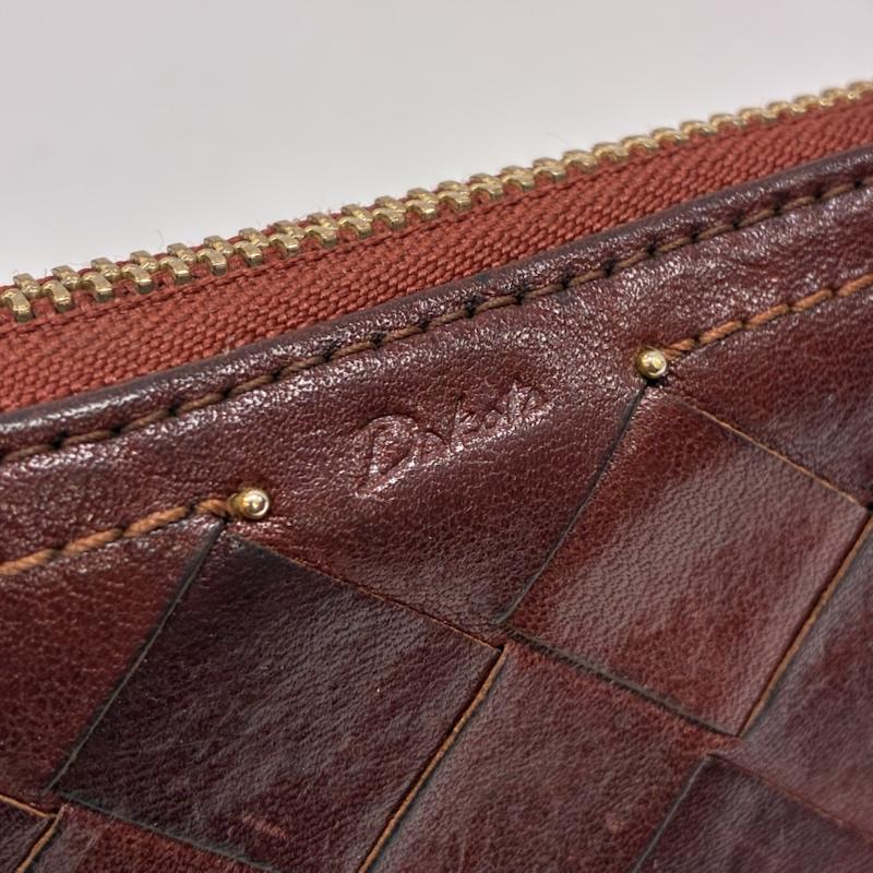 ダコタ Dakota 財布 長財布 編み込み レザー ラウンドファスナー ロゴ型押し 長財布 - 茶 / ブラウン / brown レディース USED 古着 中古 50146361