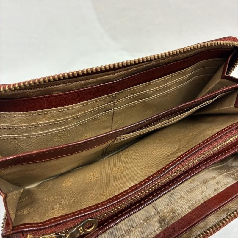 ダコタ Dakota 財布 長財布 編み込み レザー ラウンドファスナー ロゴ型押し 長財布 - 茶 / ブラウン / brown レディース USED 古着 中古 50146361
