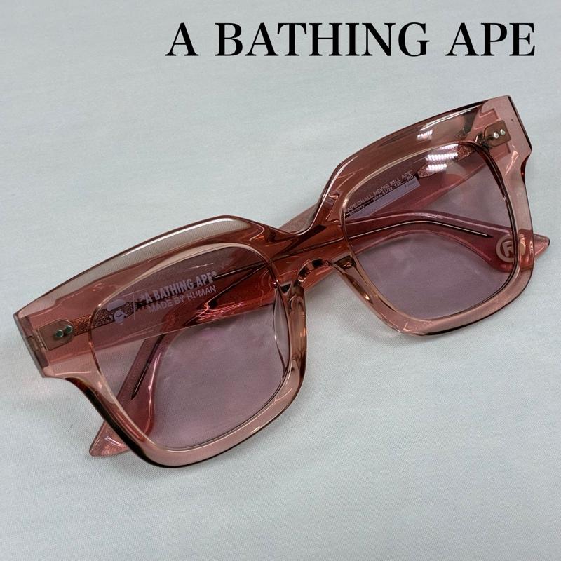 アベイシングエイプ A BATHING APE めがね・サングラス サングラス BS13013 スクエア クリアレンズ サングラス 51/22 148 - ロゴ、文字 桃 / ピンク / pink メンズ USED 古着 中古 50146365