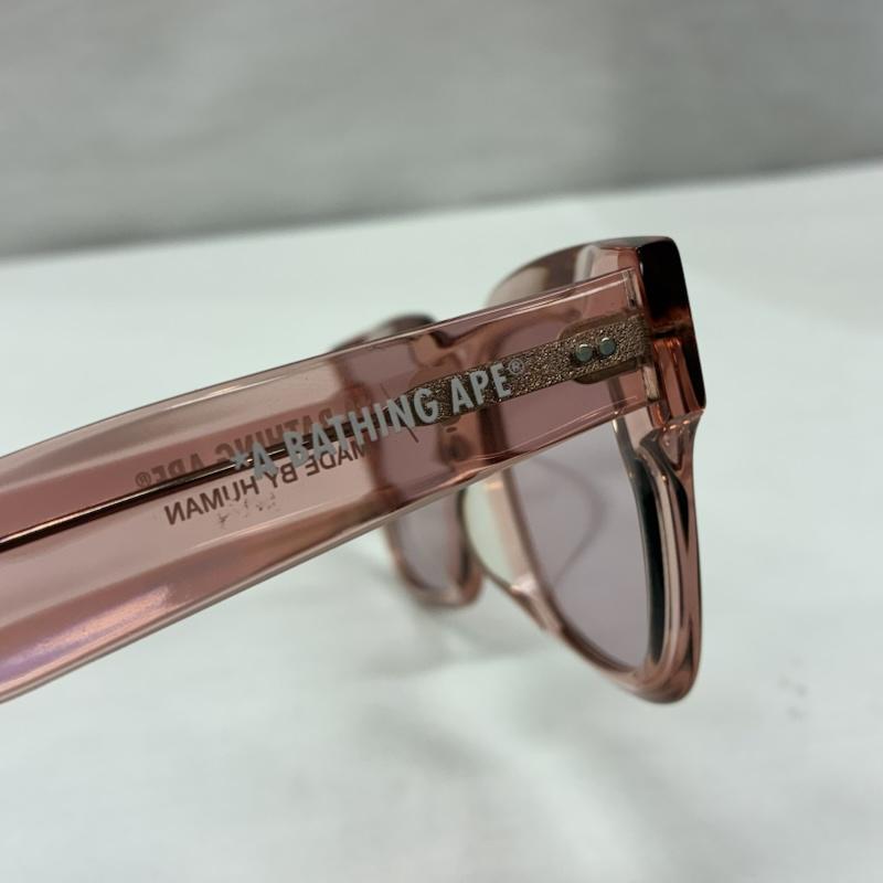 アベイシングエイプ A BATHING APE めがね・サングラス サングラス BS13013 スクエア クリアレンズ サングラス 51/22 148 - ロゴ、文字 桃 / ピンク / pink メンズ USED 古着 中古 50146365