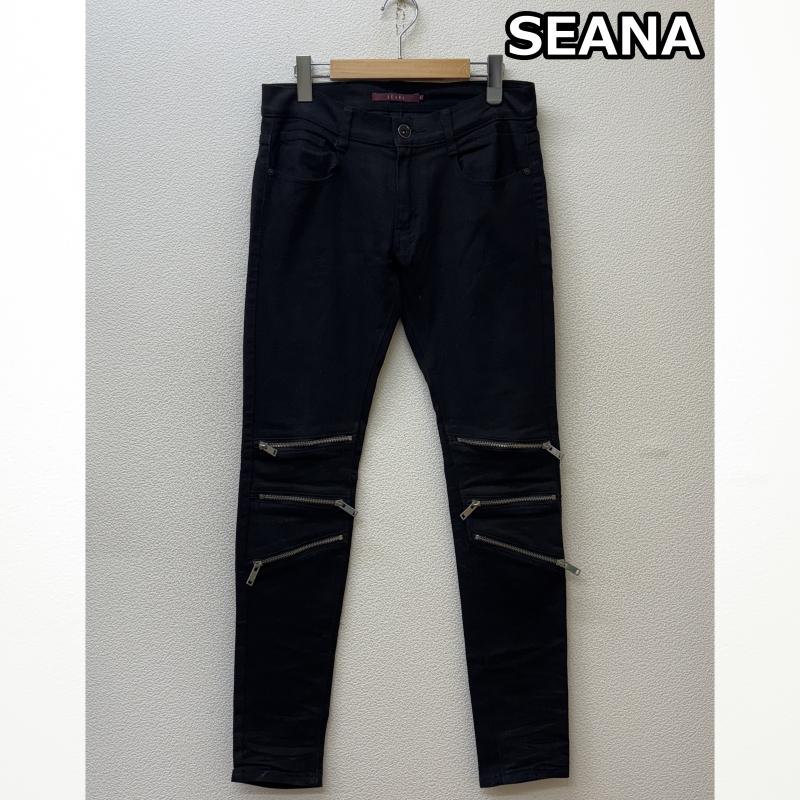 古着 USED パンツ デニム、ジーンズ SEANA シーナ ジップ ギミック ストレッチ ブラック デニム スキニー パンツ Y2K パンク L 黒 / ブラック / black メンズ USED 古着 中古 50146420