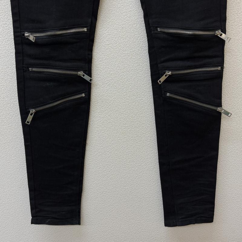 古着 USED パンツ デニム、ジーンズ SEANA シーナ ジップ ギミック ストレッチ ブラック デニム スキニー パンツ Y2K パンク L 黒 / ブラック / black メンズ USED 古着 中古 50146420