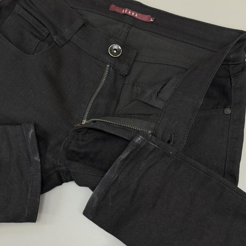 古着 USED パンツ デニム、ジーンズ SEANA シーナ ジップ ギミック ストレッチ ブラック デニム スキニー パンツ Y2K パンク L 黒 / ブラック / black メンズ USED 古着 中古 50146420