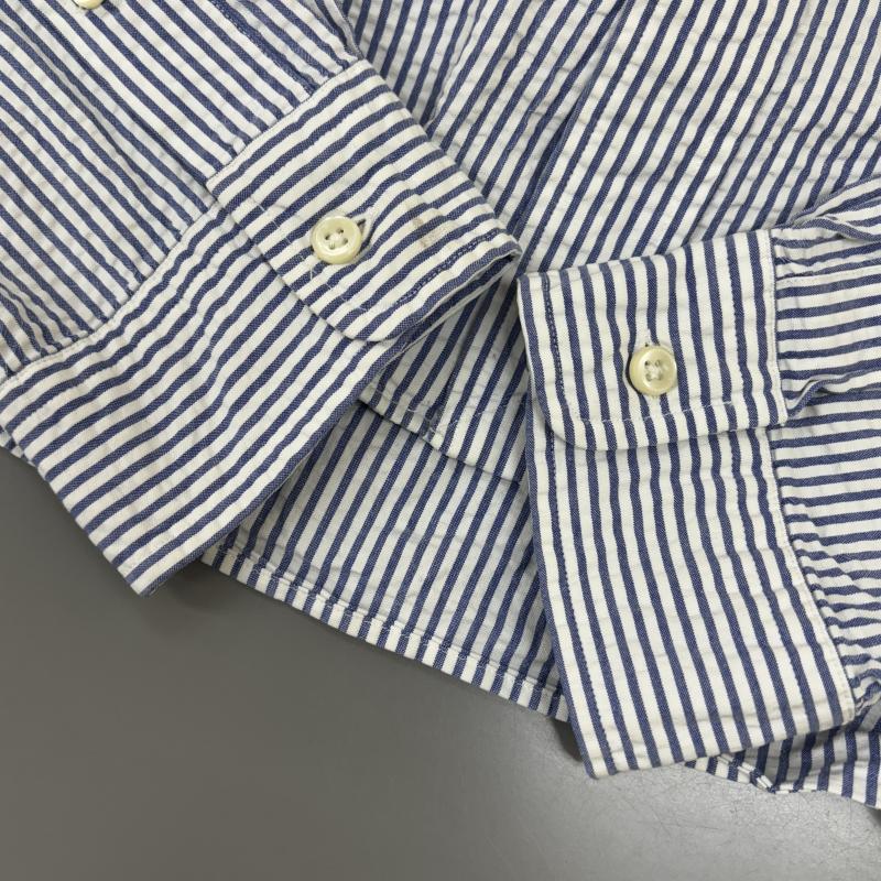 ラルフローレン RALPHLAUREN シャツ、ブラウス 長袖 90s CLASSIC FIT シアサッカー ストライプ ポニー 刺繍 ボタンダウン シャツ XXL ストライプ X ワンポイント X ロゴ、文字 X 刺繍 メンズ USED 古着 中古 50146442