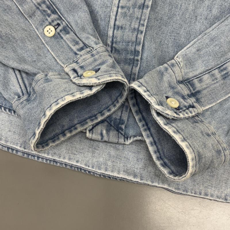 ラルフローレン RALPHLAUREN シャツ、ブラウス 長袖 90s BLAIRE ポニー 刺繍 デニム シャンブレー ボタンダウン シャツ L ワンポイント X ロゴ、文字 X 刺繍 メンズ USED 古着 中古 50146443