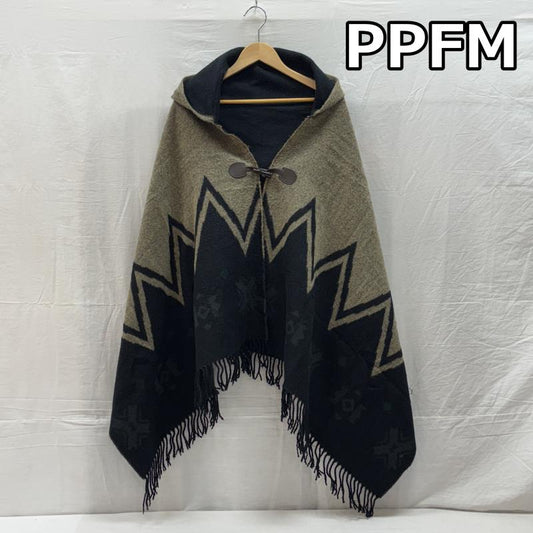 ピーピーエフエム PPFM トップス トップス ネイティブ ジグザグ パターン ダッフル トグルボタン フリンジ ポンチョ アーカイブ - ネイティブ柄 メンズ USED 古着 中古 50146453
