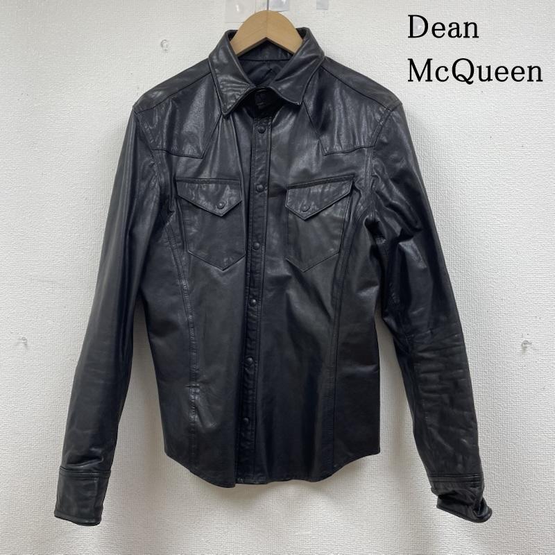古着 USED ジャケット、上着 レザージャケット Dean McQueen ゴートレザー ジャケット 本革 リアルレザー スナップボタン 無地 3 無地 黒 / ブラック / black メンズ USED 古着 中古 50146504