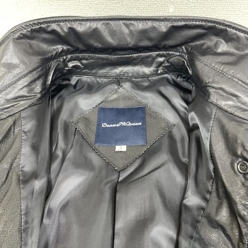 古着 USED ジャケット、上着 レザージャケット Dean McQueen ゴートレザー ジャケット 本革 リアルレザー スナップボタン 無地 3 無地 黒 / ブラック / black メンズ USED 古着 中古 50146504