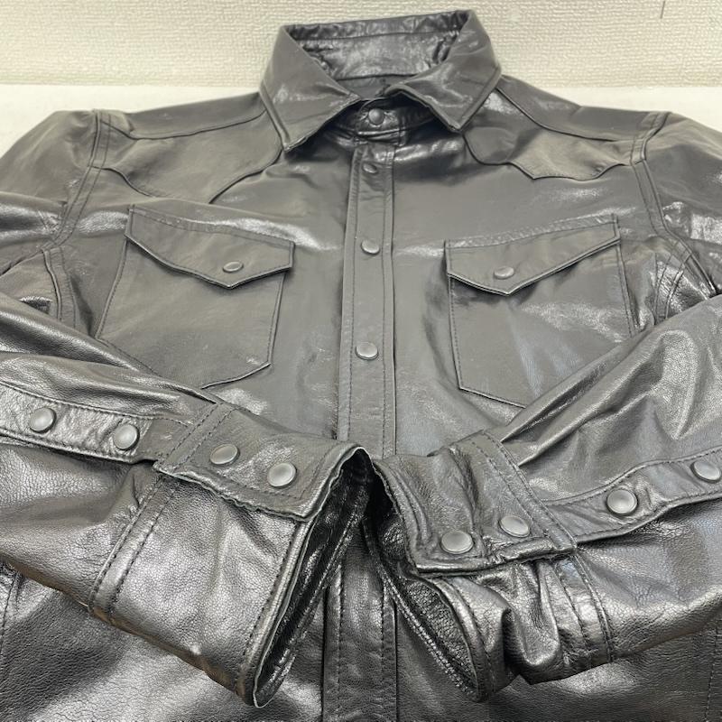 古着 USED ジャケット、上着 レザージャケット Dean McQueen ゴートレザー ジャケット 本革 リアルレザー スナップボタン 無地 3 無地 黒 / ブラック / black メンズ USED 古着 中古 50146504