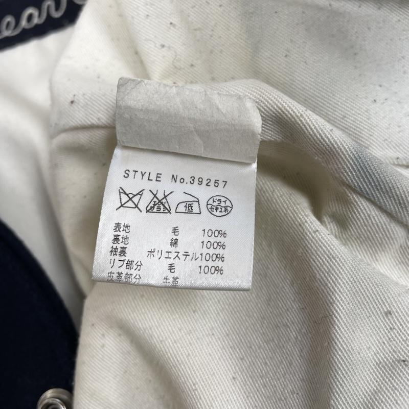 スクーカム SKOOKUM ジャケット、上着 ジャンパー、ブルゾン BEAVER HOODED SUR COAT フーディ― スタジアム ジャケット 39257 サイズ32 - ロゴ、文字 X 刺繍 紺 / ネイビー / navy メンズ USED 古着 中古 50146506