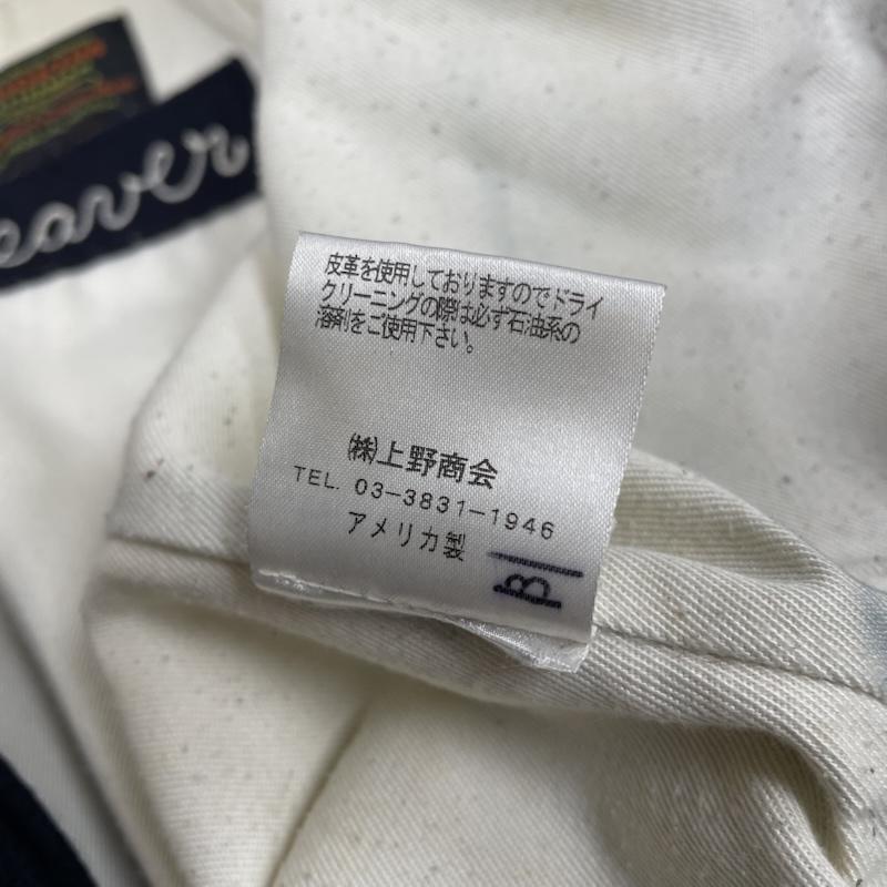 スクーカム SKOOKUM ジャケット、上着 ジャンパー、ブルゾン BEAVER HOODED SUR COAT フーディ― スタジアム ジャケット 39257 サイズ32 - ロゴ、文字 X 刺繍 紺 / ネイビー / navy メンズ USED 古着 中古 50146506