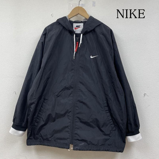 ナイキ NIKE ジャケット、上着 ジャンパー、ブルゾン 90s 白タグ ナイロン ジャケット 裏 メッシュ フルジップアップ ブルゾン フーディ― スウォッシュロゴ 刺繍 L ロゴ、文字 X 刺繍 黒 / ブラック / black メンズ USED 古着 中古 50146509