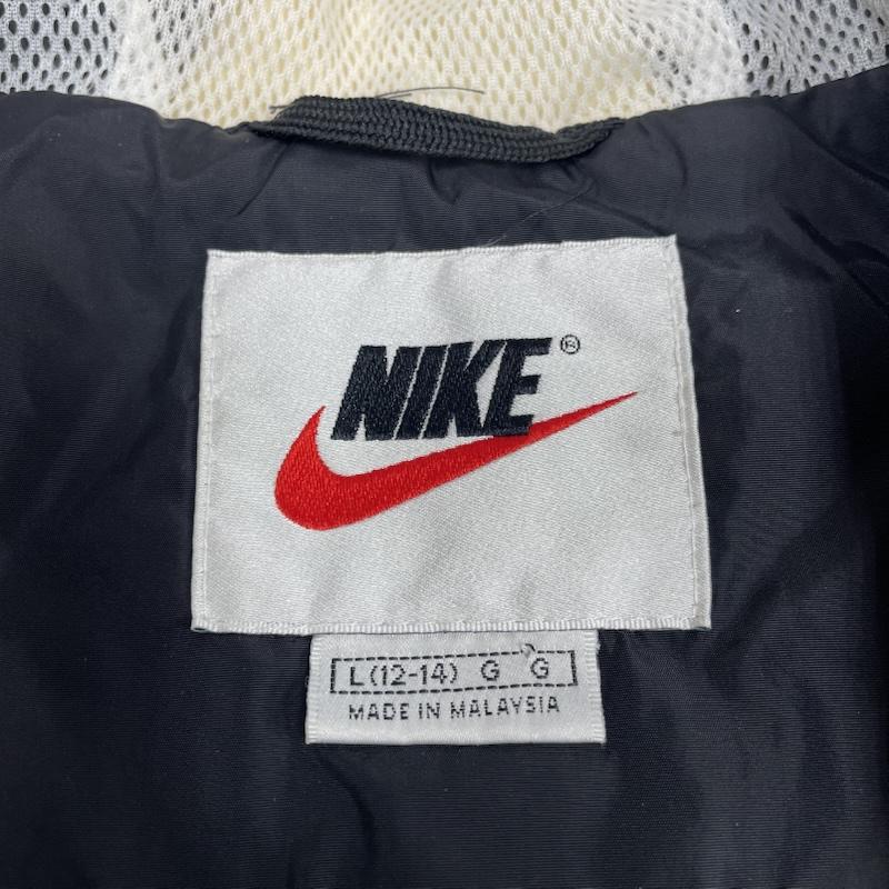 ナイキ NIKE ジャケット、上着 ジャンパー、ブルゾン 90s 白タグ ナイロン ジャケット 裏 メッシュ フルジップアップ ブルゾン フーディ― スウォッシュロゴ 刺繍 L ロゴ、文字 X 刺繍 黒 / ブラック / black メンズ USED 古着 中古 50146509