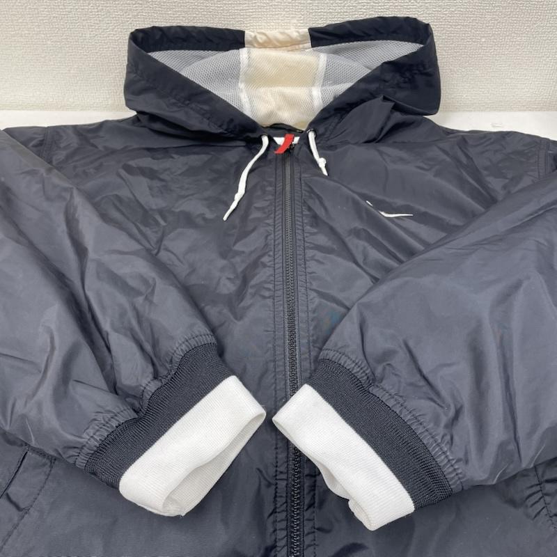 ナイキ NIKE ジャケット、上着 ジャンパー、ブルゾン 90s 白タグ ナイロン ジャケット 裏 メッシュ フルジップアップ ブルゾン フーディ― スウォッシュロゴ 刺繍 L ロゴ、文字 X 刺繍 黒 / ブラック / black メンズ USED 古着 中古 50146509