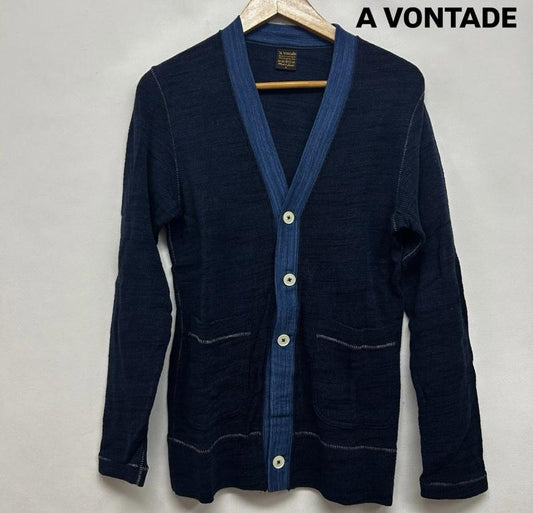 アボンタージ A VONTADE カーディガン 長袖 カーディガン スプリング マルチポケット M 無地 紺 / ネイビー / navy メンズ USED 古着 中古 50146519