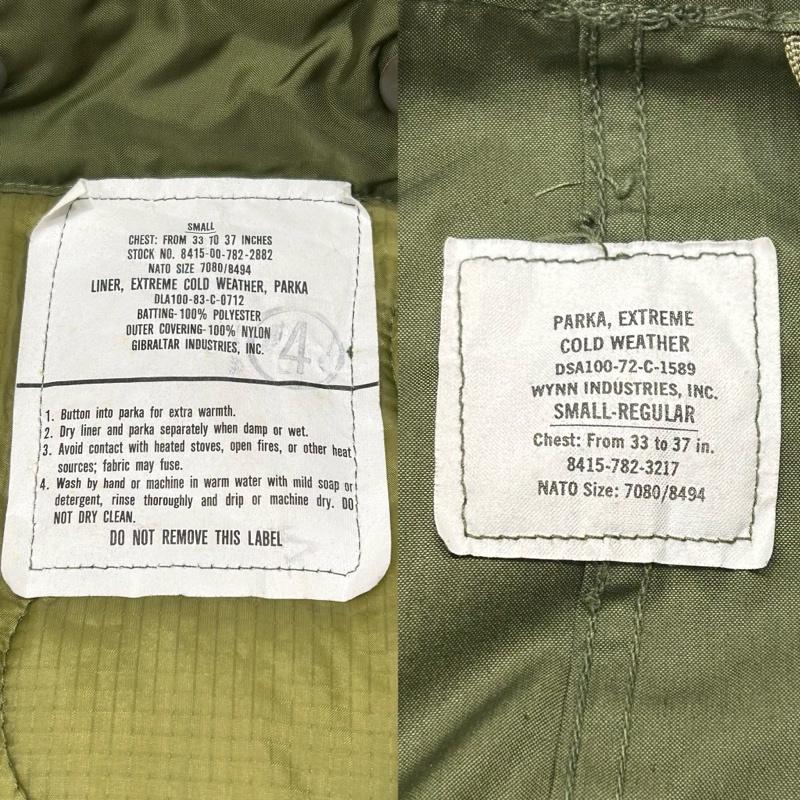 ＵＳＥＤ古着 USED/古着 コート コート一般 USARMY M-65 PARKAEXTREMECOLDWEATHER フィッシュテールパーカー 70s SMALLREGULAR DSA100-72-C-1589 S 無地 カーキ / カーキ / khaki メンズ USED 古着 中古 50146540