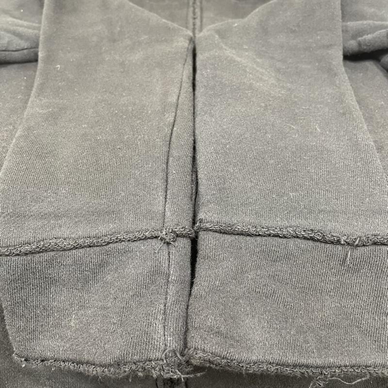 ダヴルジェイケイ wjk パーカー 長袖 2066 raglan parka heavy jersey ヘビージャージー スウェット パーカー ダメージ加工 ririジッパー M ダメージ加工 X 無地 黒 / ブラック / black メンズ USED 古着 中古 50146553