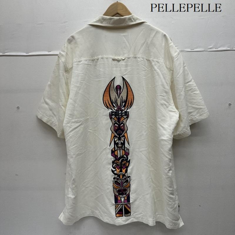 ペレペレ PELLEPELLE シャツ、ブラウス 半袖 00s トーテムポール 刺繍 レーヨン 開襟 半袖 シャツ L 白 / ホワイト / white メンズ USED 古着 中古 50146620