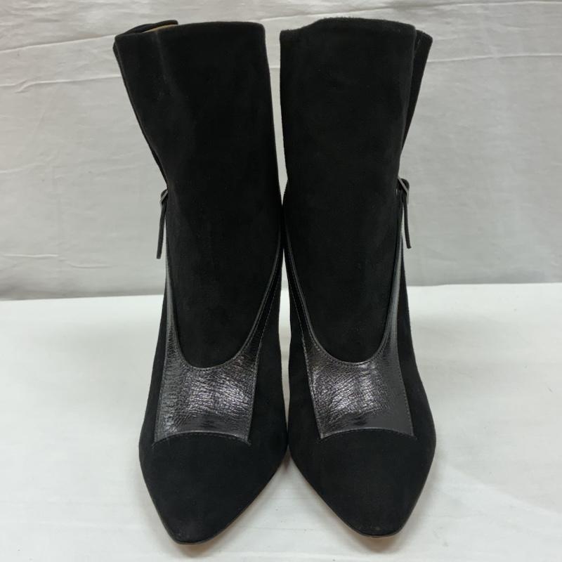 メゾン マルジェラ Maison Margiela ブーツ ショートブーツ レザー スエード 切替 ベルト ストラップ ハイヒール ショート ブーツ 37 - 黒 / ブラック / black レディース USED 古着 中古 50146641
