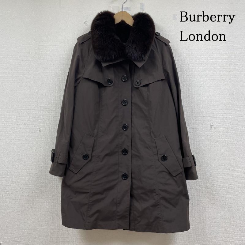 バーバリーロンドン Burberry London コート コート一般 トレンチコート ダウンライナー ノバチェック 3WAY フォックスファー B2A23-661-58 46 無地 X チェック ダークブラウン / ダークブラウン / レディース USED 古着 中古 50146659