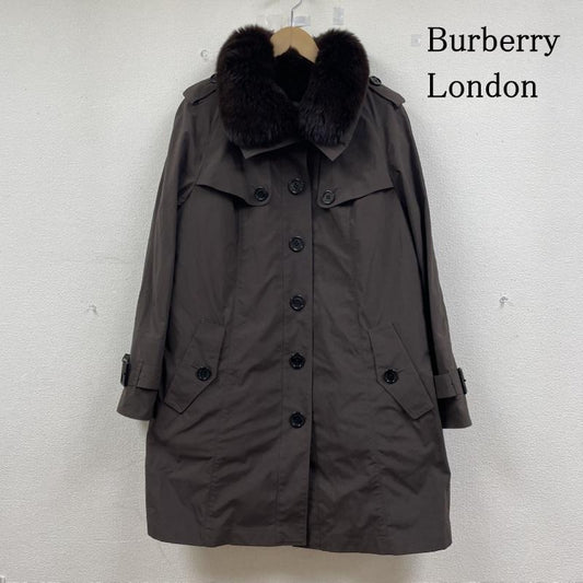 バーバリーロンドン Burberry London コート コート一般 トレンチコート ダウンライナー ノバチェック 3WAY フォックスファー B2A23-661-58 46 無地 X チェック ダークブラウン / ダークブラウン / レディース USED 古着 中古 50146659