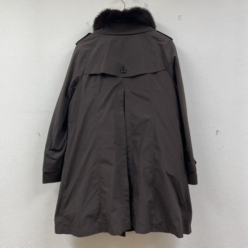 バーバリーロンドン Burberry London コート コート一般 トレンチコート ダウンライナー ノバチェック 3WAY フォックスファー B2A23-661-58 46 無地 X チェック ダークブラウン / ダークブラウン / レディース USED 古着 中古 50146659