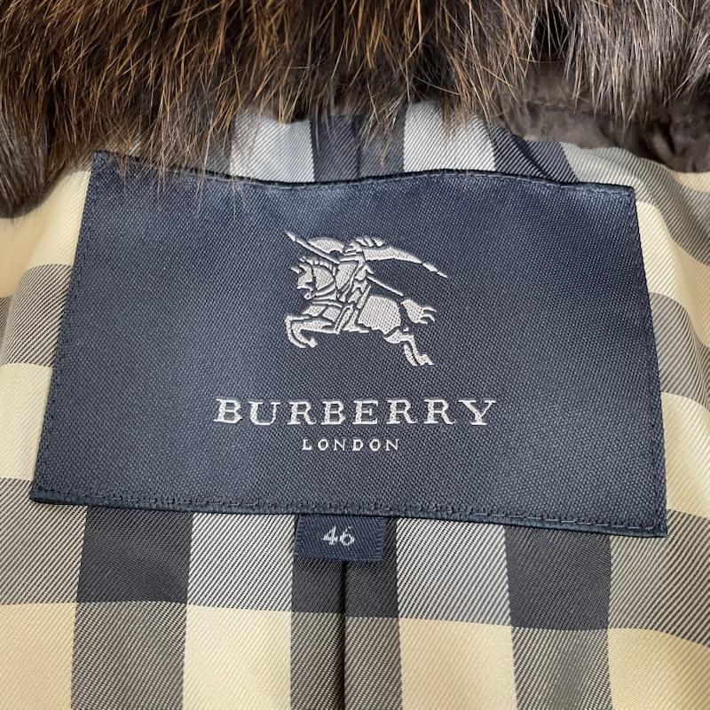 バーバリーロンドン Burberry London コート コート一般 トレンチコート ダウンライナー ノバチェック 3WAY フォックスファー B2A23-661-58 46 無地 X チェック ダークブラウン / ダークブラウン / レディース USED 古着 中古 50146659