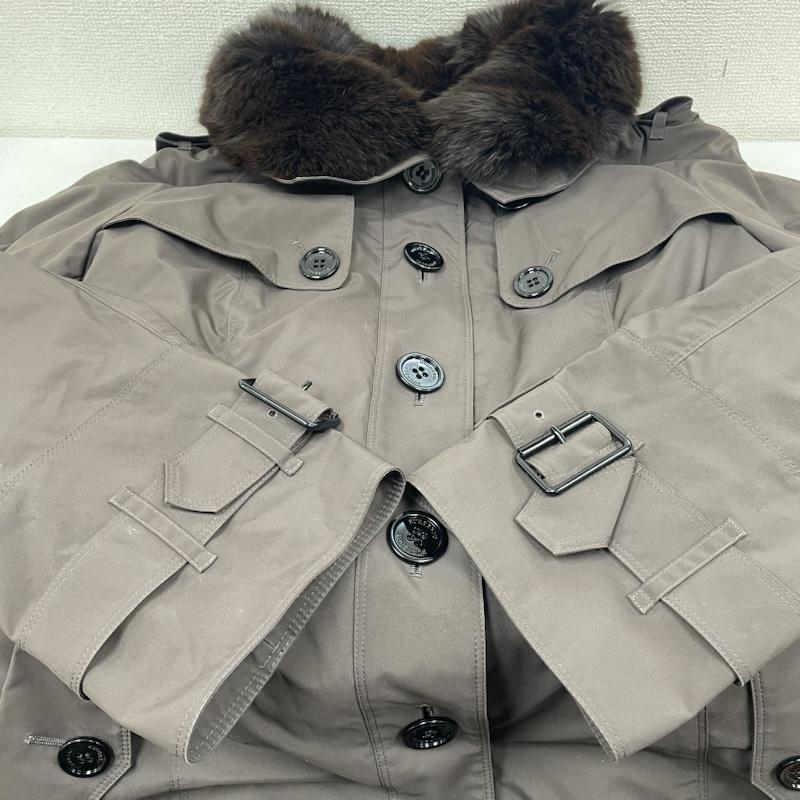 バーバリーロンドン Burberry London コート コート一般 トレンチコート ダウンライナー ノバチェック 3WAY フォックスファー B2A23-661-58 46 無地 X チェック ダークブラウン / ダークブラウン / レディース USED 古着 中古 50146659