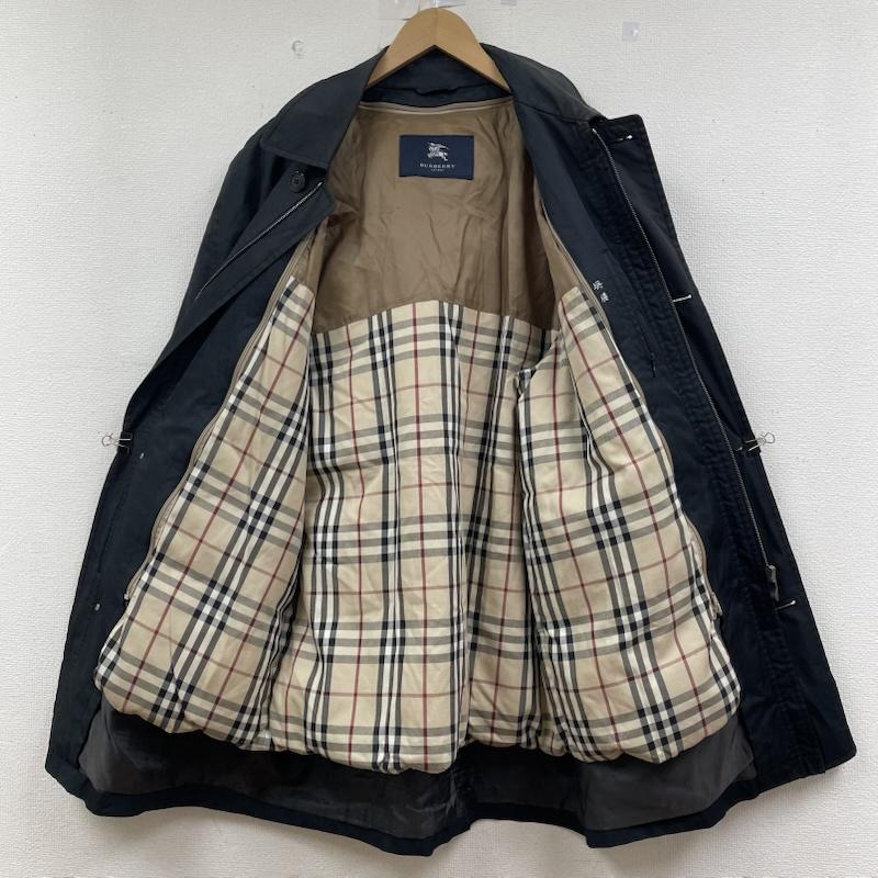 バーバリーロンドン Burberry London コート コート一般 ノバチェック ステンカラー コート ジャケット ボタン BBN12-122-29 ダウンライナー付 L 無地 X チェック 紺 / ネイビー / navy メンズ USED 古着 中古 50146660