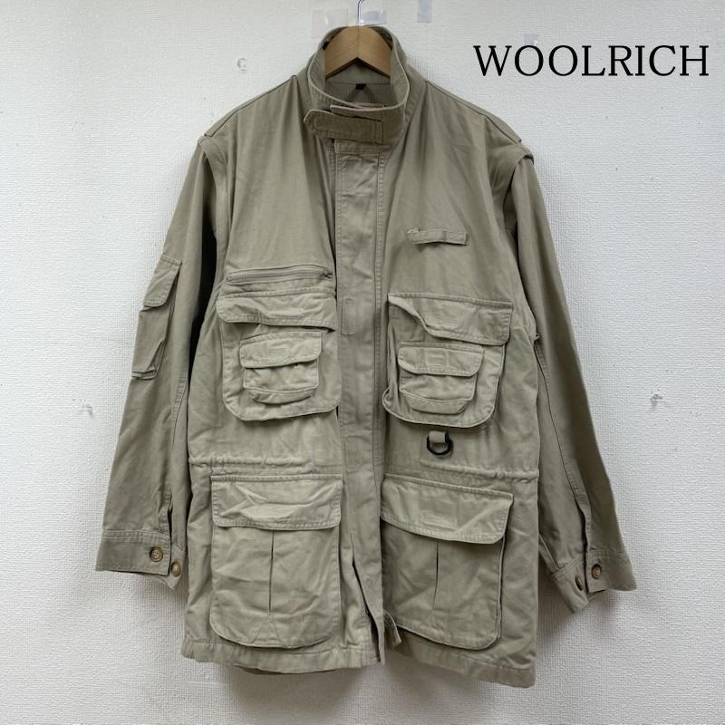 ウールリッチ WOOLRICH ジャケット、上着 ジャンパー、ブルゾン フィッシング ジャケット アウトドア デタッチャブル フルジップアップ 袖ロゴ 刺繍入り M ロゴ、文字 X 刺繍 ベージュ / ベージュ / beige メンズ USED 古着 中古 50146684