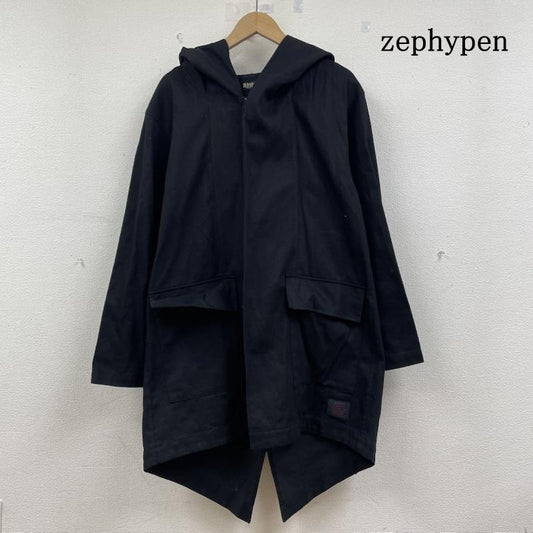 古着 USED コート コート一般 zephypen ロング パーカー ジャケット フード付き ビッグフード M 無地 黒 / ブラック / black メンズ USED 古着 中古 50146686