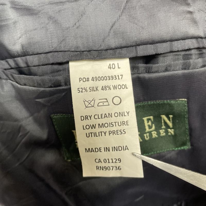 ローレンラルフローレン LAUREN RALPH LAUREN ジャケット、上着 ジャケット、ブレザー テーラード ジャケット スーツ 2B シングル ブレザー 無地 シルク混 絹 40 無地 インディゴ / インディゴ / Indigo メンズ USED 古着 中古 50146701