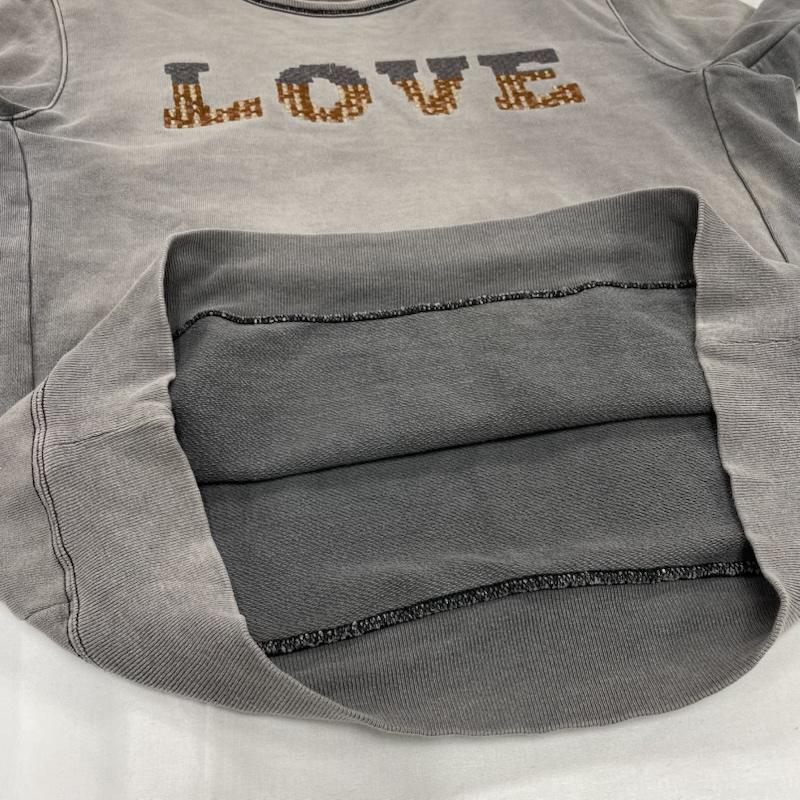 レミ レリーフ REMI RELIEF トレーナー 長袖 スウェット 刺繍 ロゴ トレーナー クルーネック ヴィンテージ加工 M ロゴ、文字 X 刺繍 灰 / グレー / gray メンズ USED 古着 中古 50146708