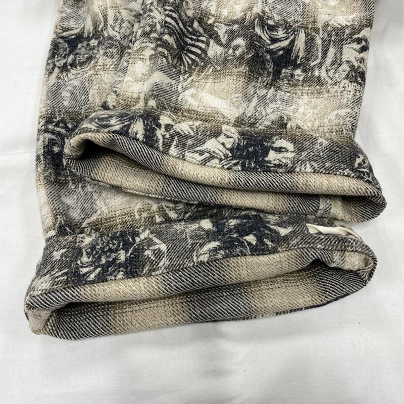古着 USED パンツ ワークパンツ、ペインターパンツ NICENESS ナイスネス 24AW WOLMAN パジャマ パンツ チェック グラフィック ツイード ヴィンテージ加工 M 総柄 ナチュラル / ナチュラル / X ベージュ / ベージュ / beige X 紺 / ネイビー / navy メンズ USED 古着 中古 50146736