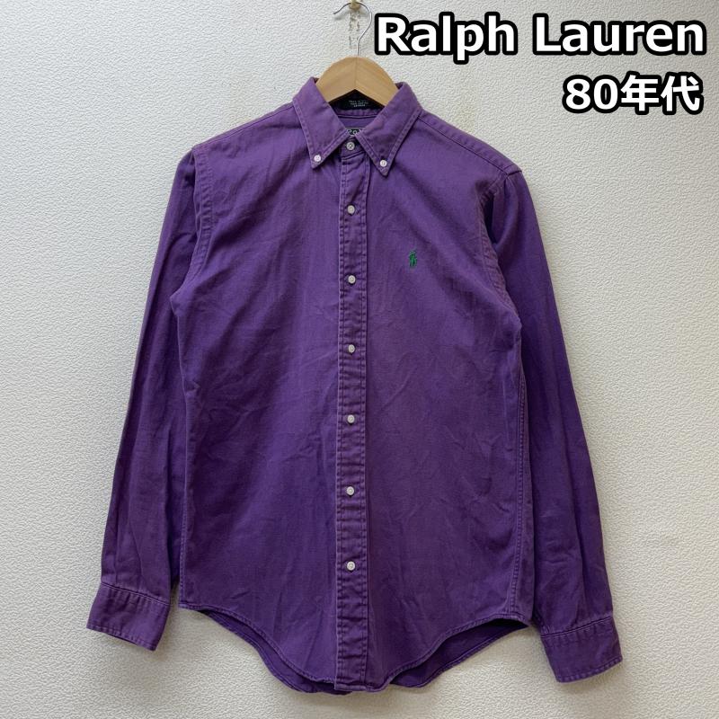 ポロバイラルフローレン Polo by RALPH LAUREN シャツ、ブラウス 長袖 80年代 ビンテージ USA製 緑タグ ボタンダウン シャツ 紫 パープル 80s L 紫 / パープル / purple メンズ USED 古着 中古 50146757