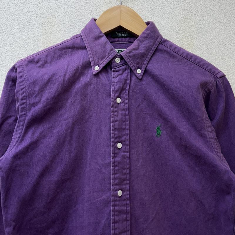 ポロバイラルフローレン Polo by RALPH LAUREN シャツ、ブラウス 長袖 80年代 ビンテージ USA製 緑タグ ボタンダウン シャツ 紫 パープル 80s L 紫 / パープル / purple メンズ USED 古着 中古 50146757